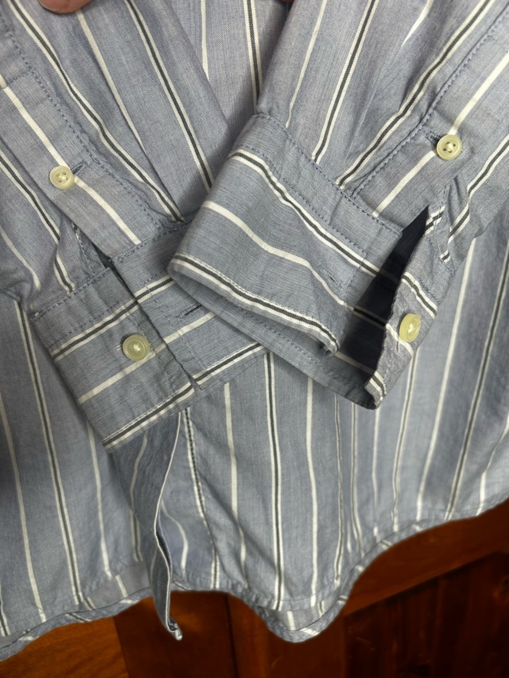 Everlane Iconic Oversized Striped Button-Down Cotton Shirt Relaxed Fit Coastal - Picture 10 of 15